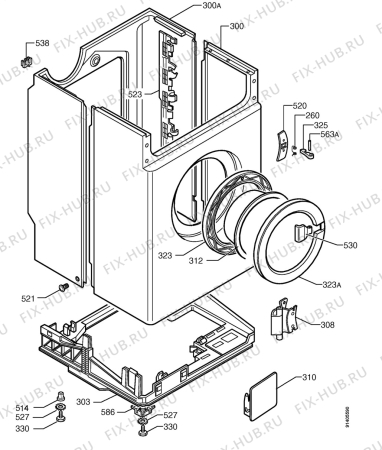 Взрыв-схема стиральной машины Zanussi WDS832C - Схема узла Cabinet + armatures